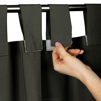 Zasłona gotowa na szelkach wodoodporna GARDEN 155x200 ogrodowa grafitowa