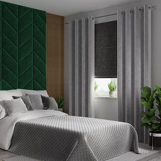 Narzuta dekoracyjna VELVI 170x210 pikowana w geometryczny wzór antracytowa