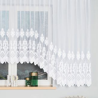 Firanka żakardowa gotowa na żabki LUDMIŁA 600x160 biała