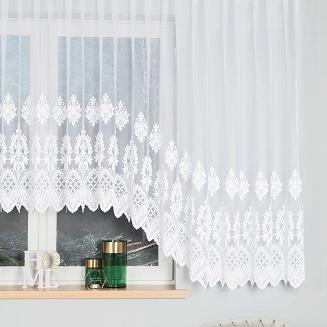 Firanka żakardowa gotowa na żabki LUDMIŁA 600x160 biała