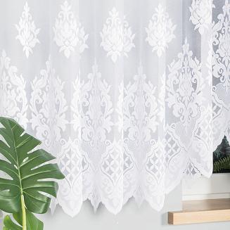 Firanka żakardowa gotowa na żabki LUDMIŁA 600x160 biała