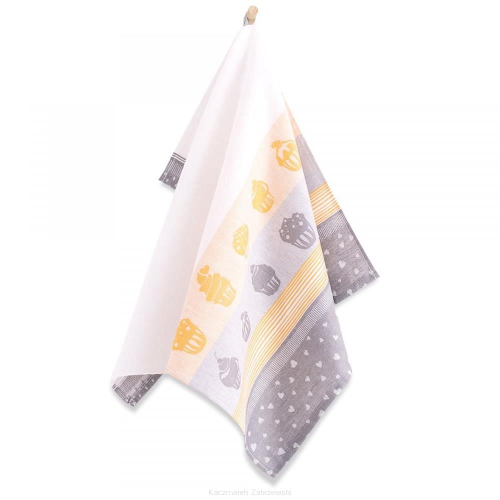 Ścierka kuchenna 50x70 Zwoltex wzór MUFFIN-2 żółta