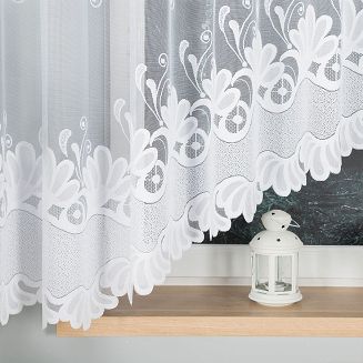 Firanka żakardowa gotowa na żabki KASJANA 400x160 biała