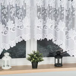 Firanka żakardowa gotowa na żabki KASJANA 400x160 biała