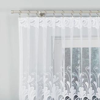 Firanka żakardowa gotowa na żabki KASJANA 400x160 biała
