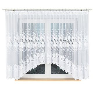 Firanka żakardowa gotowa na żabki KASJANA 400x160 biała