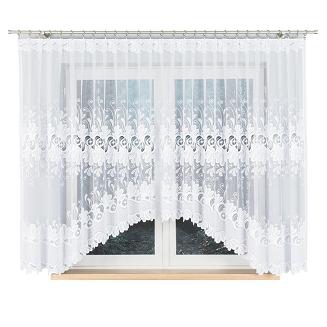 Firanka żakardowa gotowa na żabki KASJANA 400x160 biała