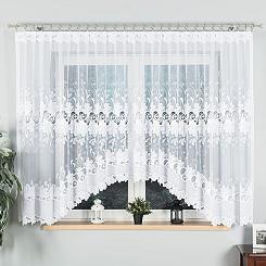 Firanka żakardowa gotowa na żabki KASJANA 400x160 biała