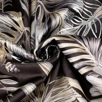 Zasłona gotowa na taśmie RODOS 140x270 Eurofirany czarny