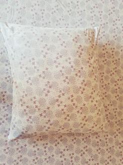 Pościel jersey 160x200 kremowa różowa wiatraczki