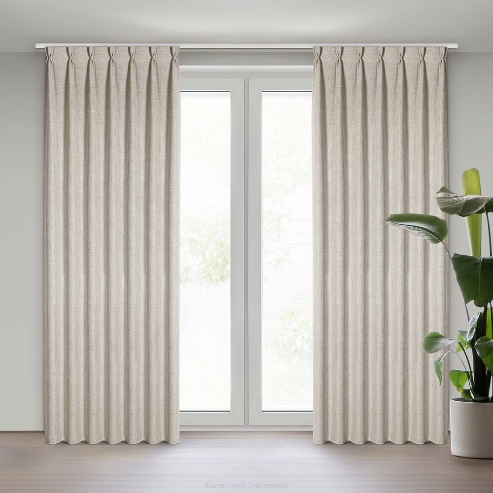 Zasłona gotowa JULA 140x270 Eurofirany jasnobeżowy