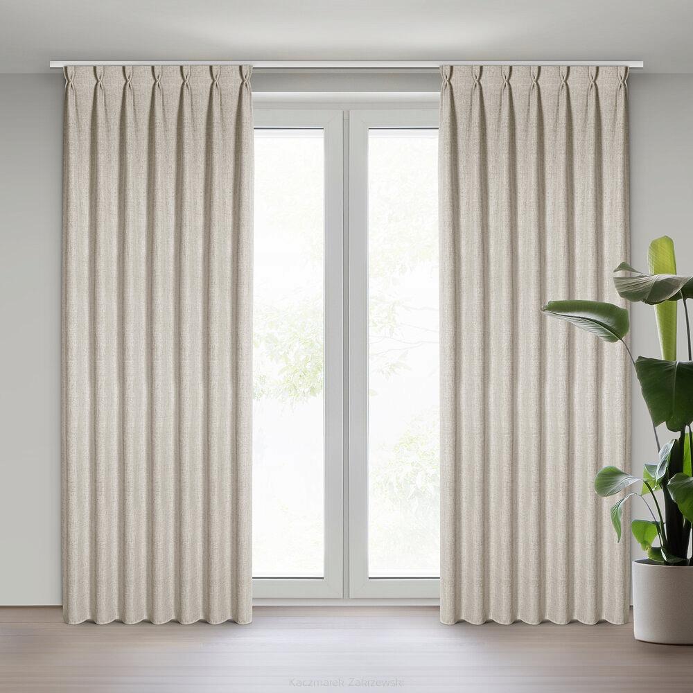 Zasłona gotowa JULA 140x270 Eurofirany jasnobeżowy