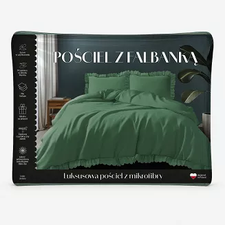 Pościel Micro Zielona Z Falbaną /160/