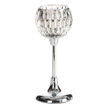 Świecznik dekoracyjny ZARIA 11x27 Eurofirany srebrny kielich na smukłej nóżce