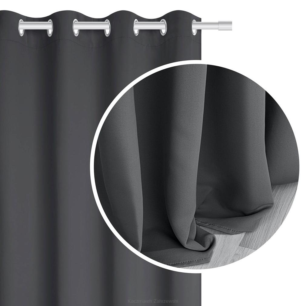 grafitowa zasłona zaciemniająca blackout 140x250 hold
