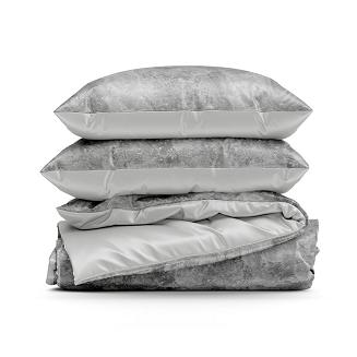 Pościel satynowa SPRING 220x200 Eurofirany srebrny