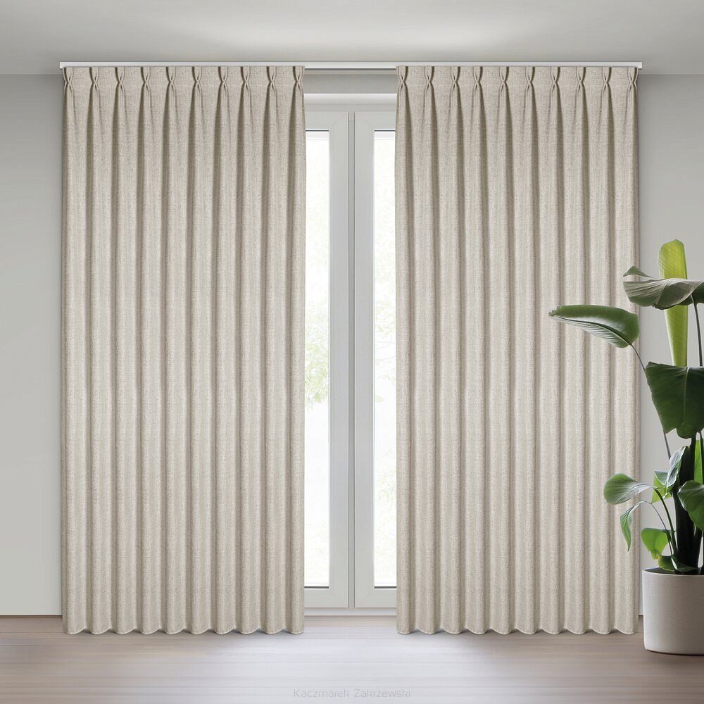 Zasłona gotowa JULA 210x270 Eurofirany jasnobeżowy