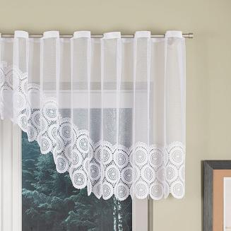 Firanka żakardowa gotowa na szelkach MALWINA 410x80 biała