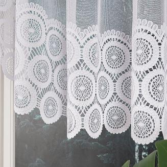Firanka żakardowa gotowa na szelkach MALWINA 410x80 biała