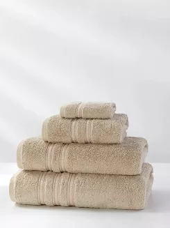 Ręcznik bambusowy Harmony 30x30 beżowy ze złotą bordiurą