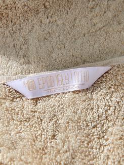 Ręcznik bambusowy Harmony 30x30 beżowy ze złotą bordiurą