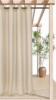 Zasłona gotowa na przelotkach wodoodporna 140x250 GAIA tarasowa jasnobeżowa