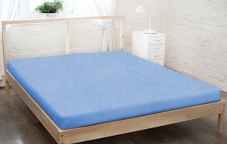 Prześcieradło frotte z gumką 180x200 błękitny GRUBE