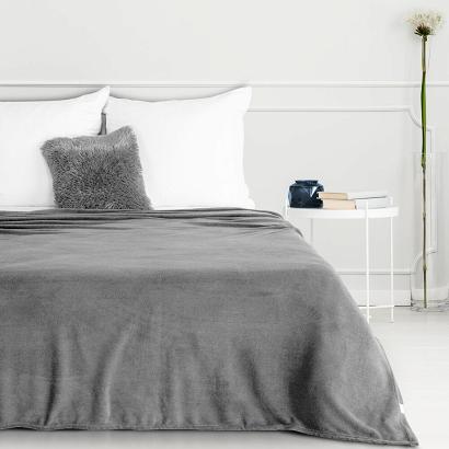 Koc narzuta SIMPLE1 Eurofirany srebrny miękki i lekki