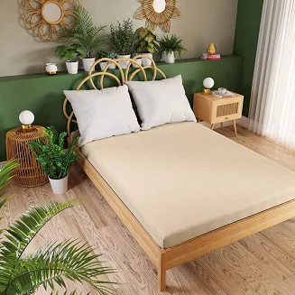 Prześcieradło jersey z gumką 120x200 DREAMY PREMIUM beżowe