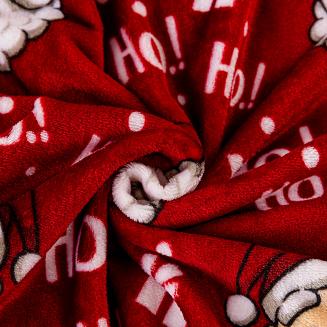 Koc polarowy świąteczny 160x200 czerwony Mikołajki Ho Ho Ho