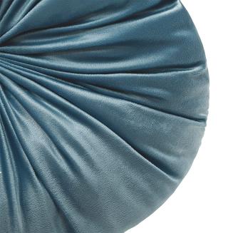 Poszewka dekoracyjna Soft welurowa niebieska okrągła