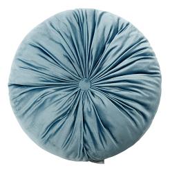 Poszewka dekoracyjna Soft welurowa niebieska okrągła