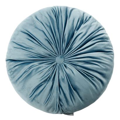 Poszewka dekoracyjna Soft welurowa niebieska okrągła