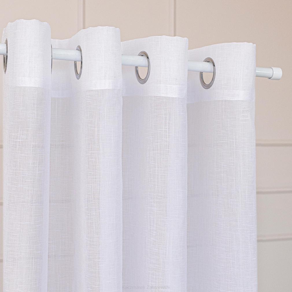 Firana gotowa na przelotkach NALA 140x250 biała