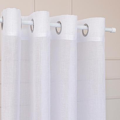 Firana gotowa na przelotkach NALA 140x250 biała gładka