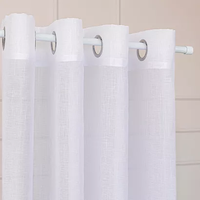 Firana gotowa na przelotkach NALA 140x250 biała gładka