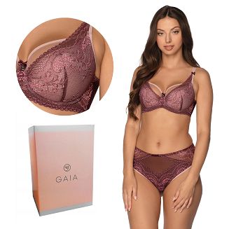 Biustonosz GAIA Semi-Soft Talia 1132 półusztywniany bordowy