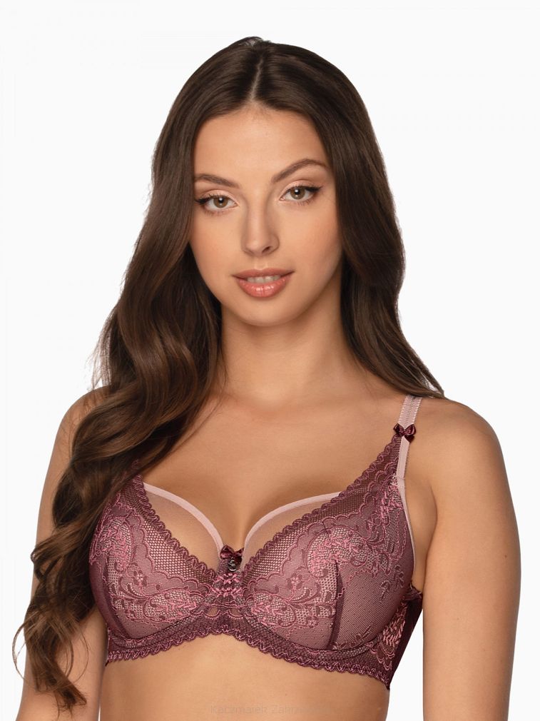 Biustonosz GAIA Semi-Soft Talia 1132 półusztywniany bordowy