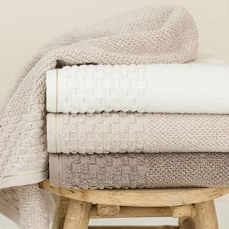 Ręcznik bawełniany NEPTUN 70x140 kremowy ze złotą nitką