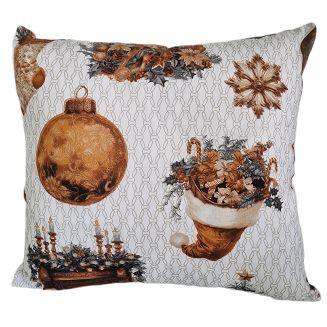 Pościel bawełniana świąteczna 160x200 biała złota w bożonarodzeniowe wzory