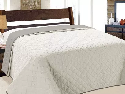 Narzuta dekoracyjna VIGO II 220x240 srebrna szara kwadraty