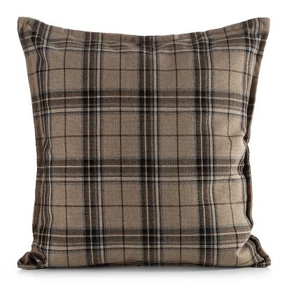 Poszewka dekoracyjna wodoodporna GARDEN 45x45 ogrodowa beżowa z nadrukiem kraty