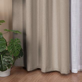 Zasłona gotowa na taśmie 140x230 SUPER BLACKOUT zaciemniająca ciemnobeżowa