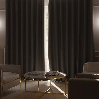 Zasłona gotowa na taśmie 140x230 SUPER BLACKOUT zaciemniająca ciemnobeżowa