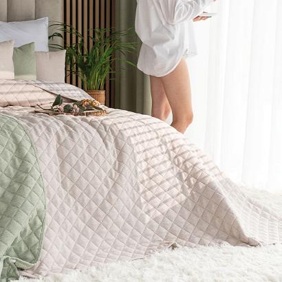 Narzuta dekoracyjna MOLLY 220x240cm pikowana strukuralna ciepły beżowy