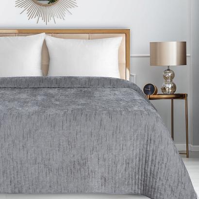 Narzuta dekoracyjna CHELEN1 220x240 srebrna szenila pikowana w linie