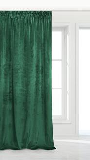 Butelkowa Zieleń Zasłona Welurowa Na Taśmie 140x270 Velvet Soft