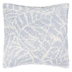 Poszewka dekoracyjna REMO 40x40 Darymex drukawana biała niebieskie ozdobne liście