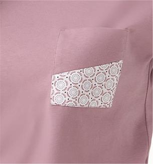 Piżama damska LUNA kod 339 kakaowa ekri w rozetki z kieszenią na piersi