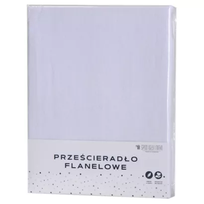 Prześcieradło flanelowe bez gumki 200x220 białe